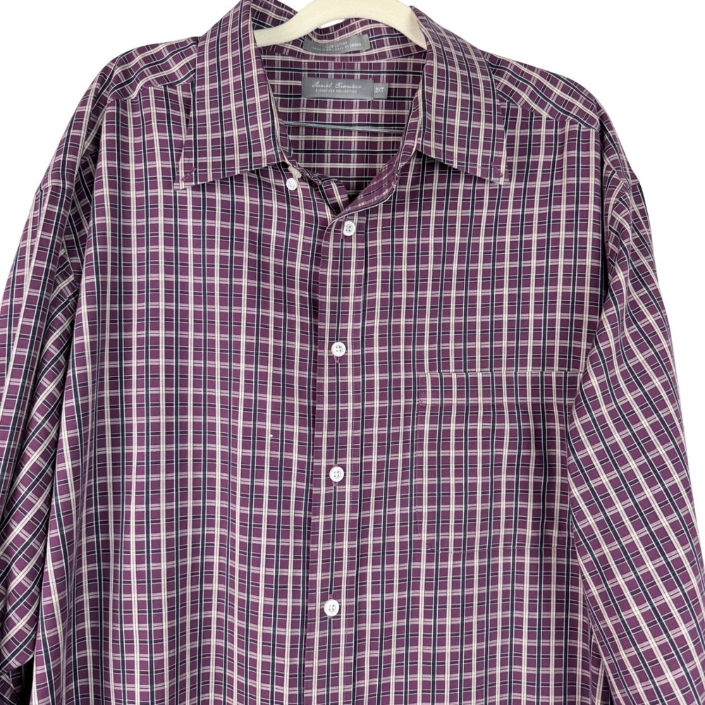 Daniel Cremieux Signature Collection Men 2XT Purple Plaid Button Down Shirt Tall